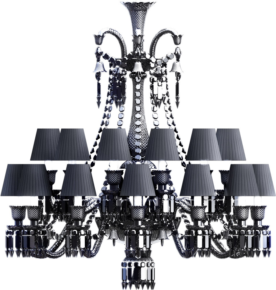 Zenith Chandelier 24l Black Crystal - Chandelier (1000x1000), Png Download