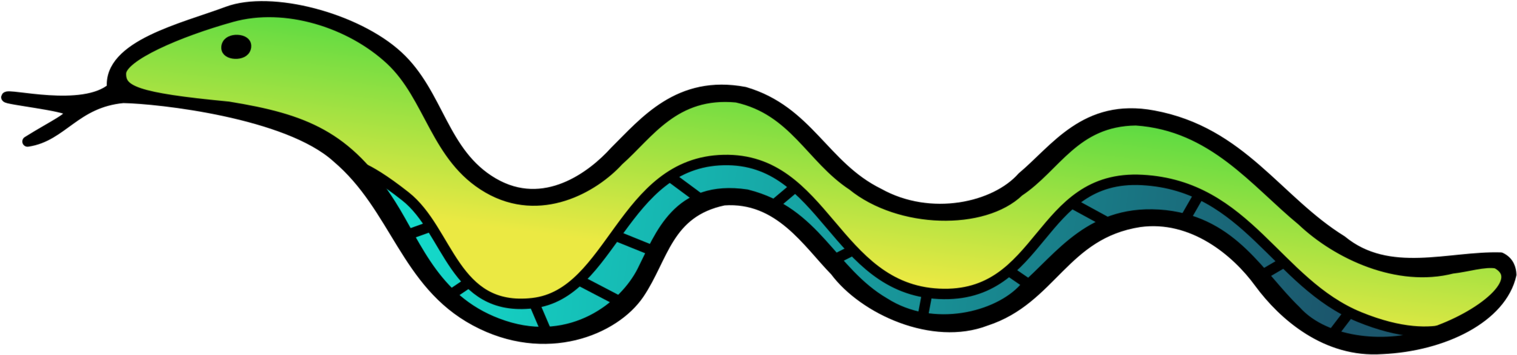 Coral Reef Snakes Reptile Drawing Color - Snake Clipart Transparent Background (3025x750), Png Download