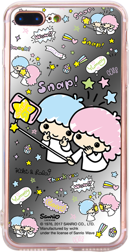 Little Twin Stars Mirror Jelly Case - ピタッコ シール型フック キキララ ピンク ( 1コ入 ) (1000x1000), Png Download