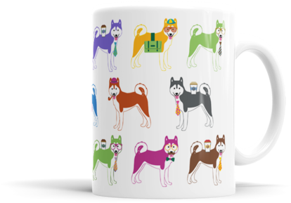 Colorful Husky Mug - Basset Hound (480x480), Png Download
