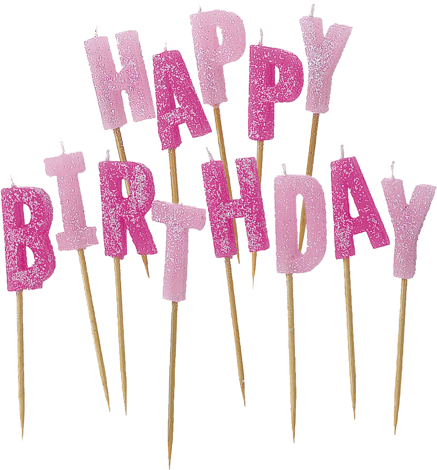 Birthday Candles Sticks - Pink Happy Birthday Candles (1000x1000), Png Download