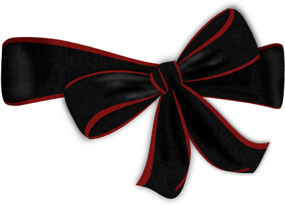 Red And Black Bow Png (600x412), Png Download