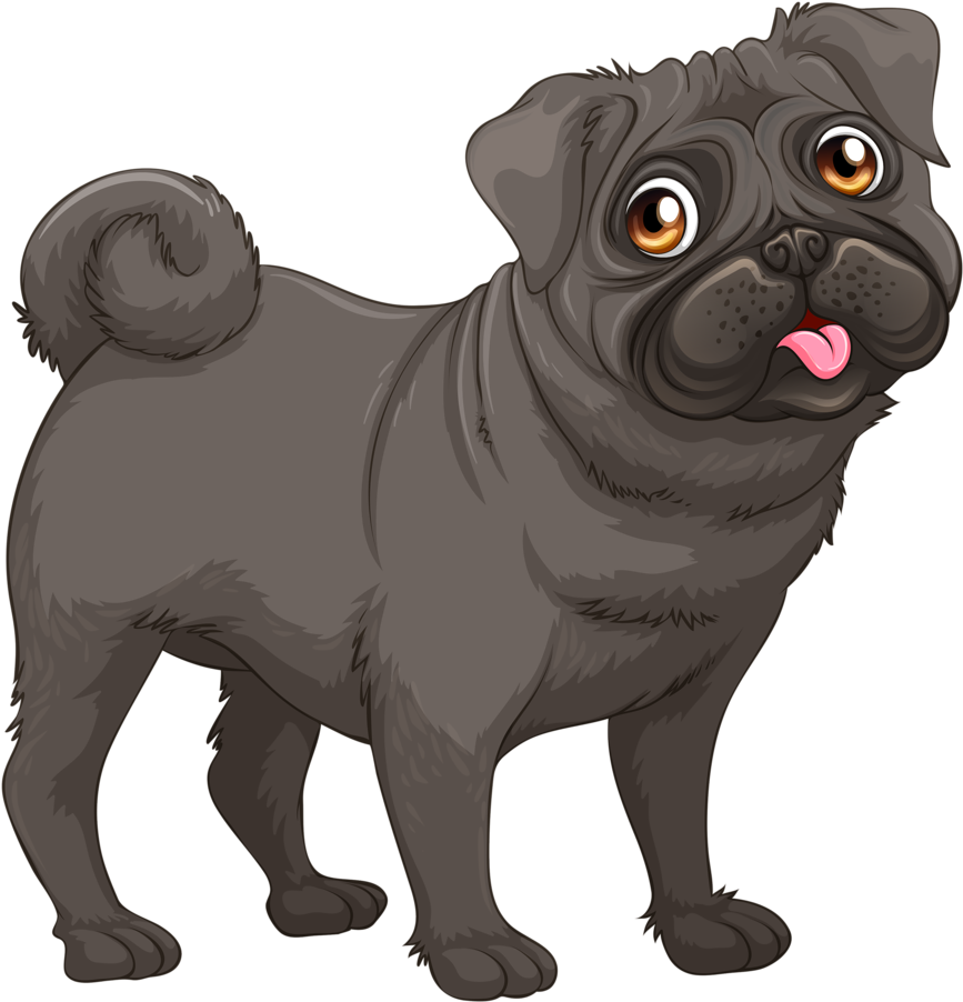 Husky Clipart Dog Indian - Black Pug Clipart (1024x986), Png Download
