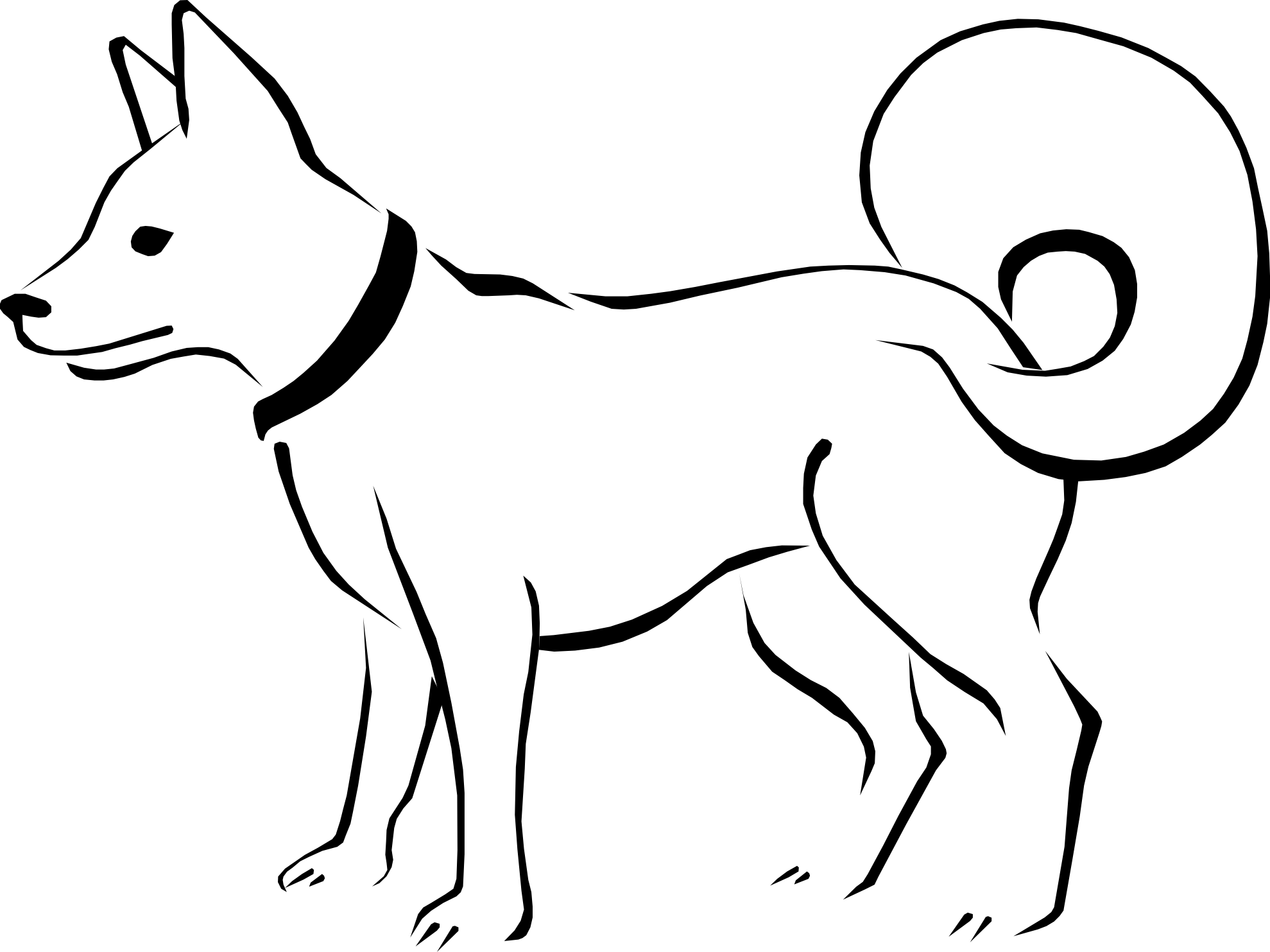 Download HD Husky Dog Cliparts - Animals Clipart Black And White  Transparent PNG Image - NicePNG.com, image size:1979x1483