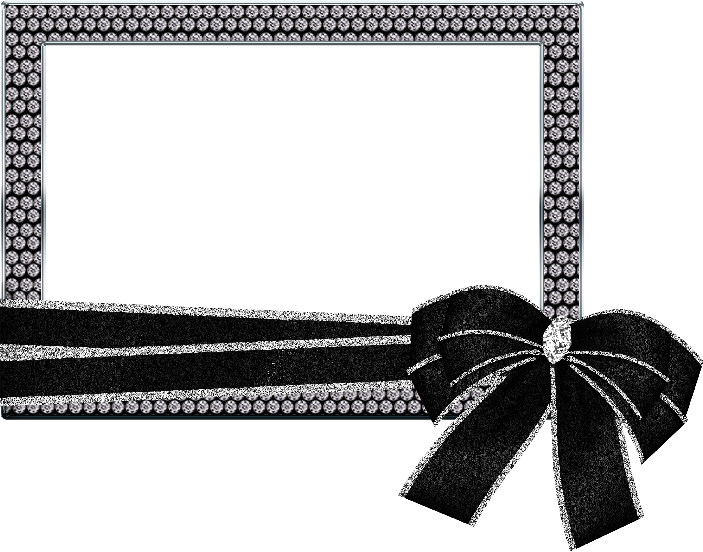Black And White Bow Frames (3000x2357), Png Download