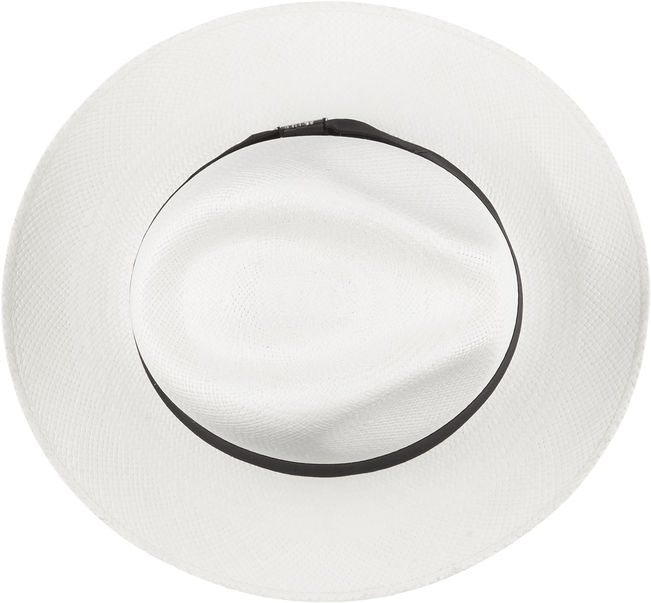 Wigéns Handwoven White Trilby Panama Hat Black Ribbon - Plate (1575x1575), Png Download