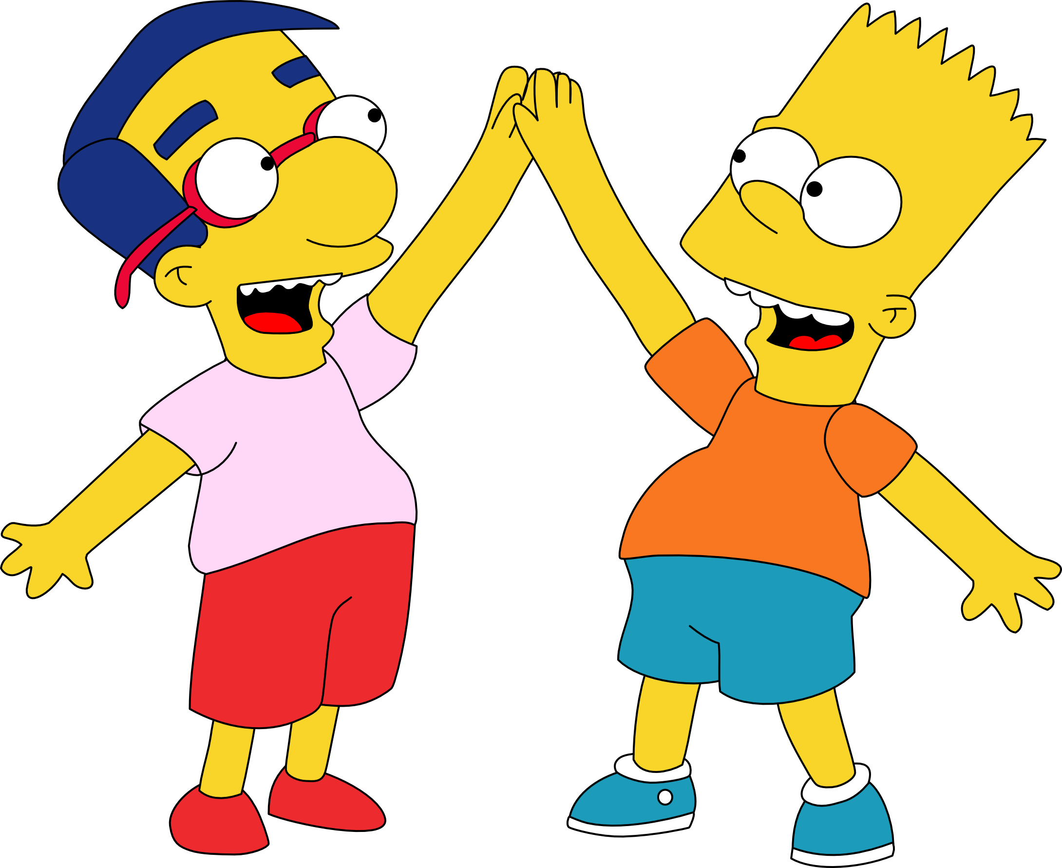 Best Friends Cartoon Images - Bart Y Milhouse Png (989x808), Png Download