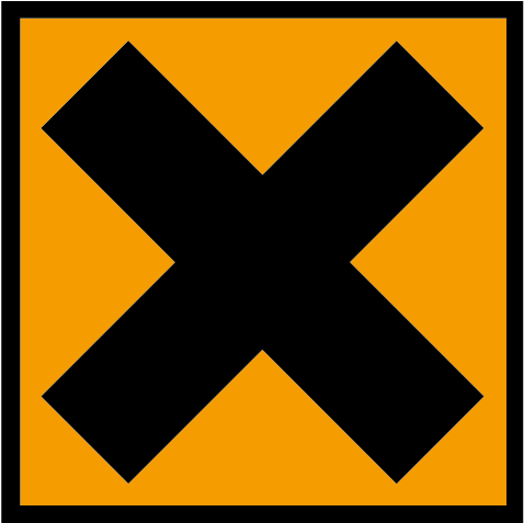 Irritant Sign - Types Of Hazards Symbols (595x595), Png Download