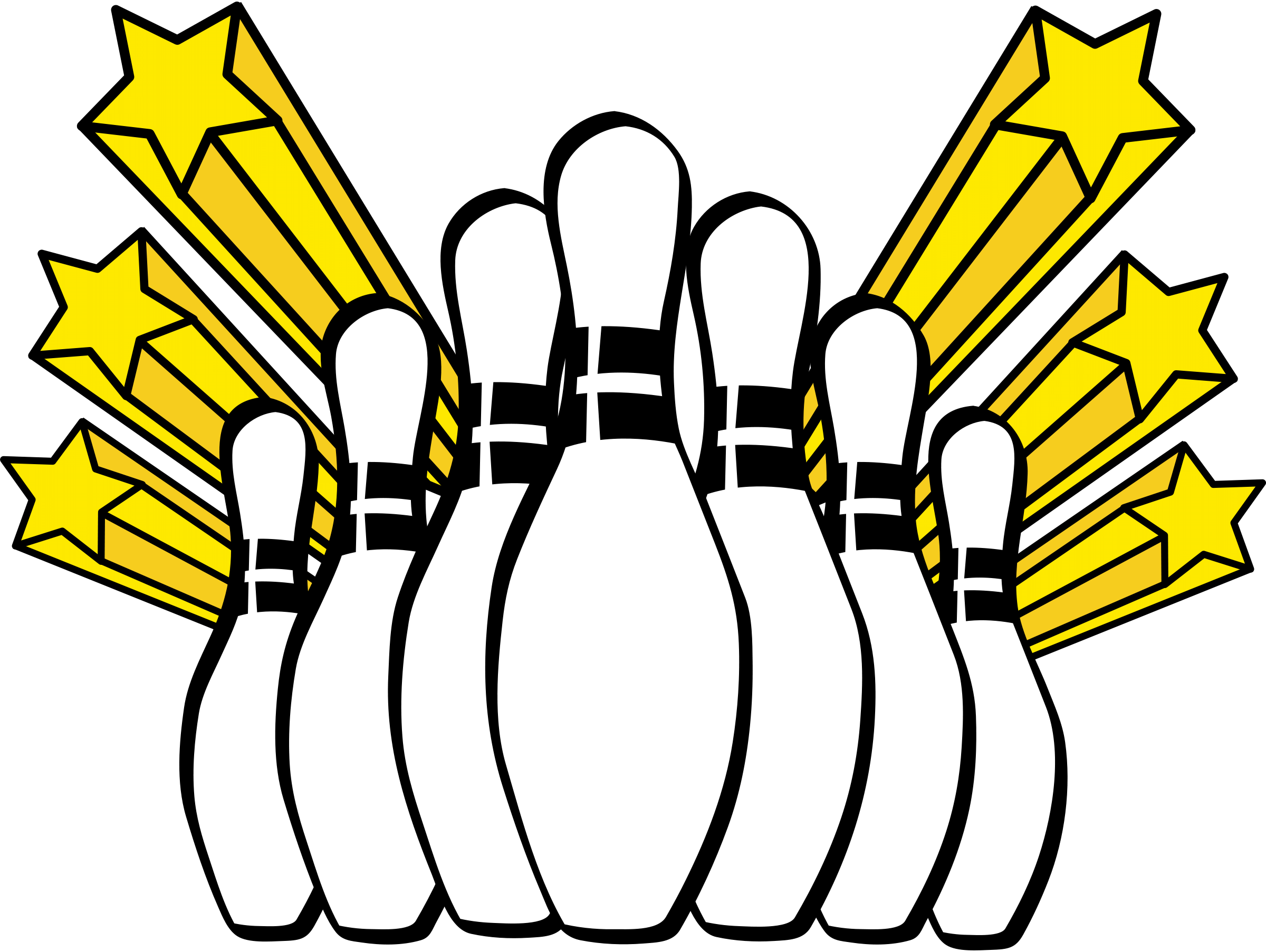 Strike, Bowling, Stars, Tenpins, Bowl, Skittles, Sport - Ten Pin Bowling Clip Art (640x479), Png Download