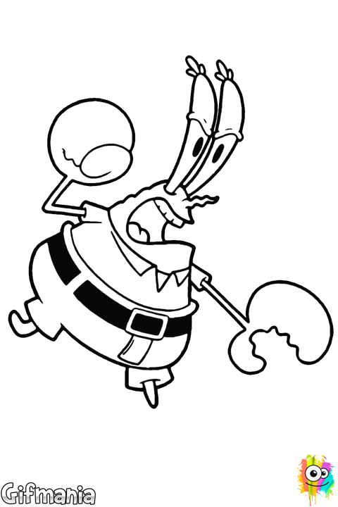 Even In His Coloring Page Mr - Señor Cangrejo Para Colorear (480x720), Png Download