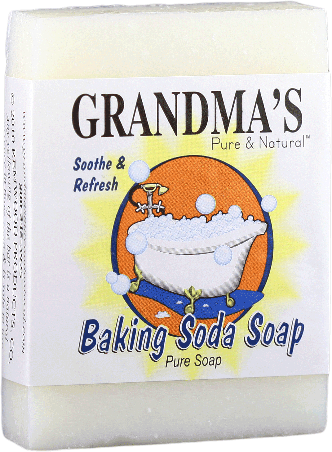 Grandma's Baking Soda Bar - Remwood Products Co. Grandma's Baking Soda Soap 4 Oz (1172x1500), Png Download