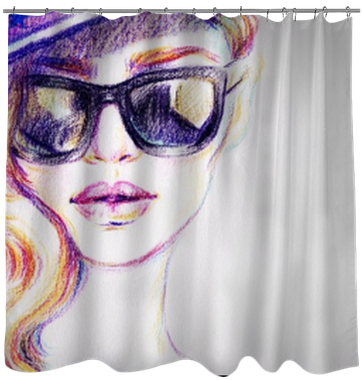 Woman In Sunglasses - Watercolor Painting (400x400), Png Download
