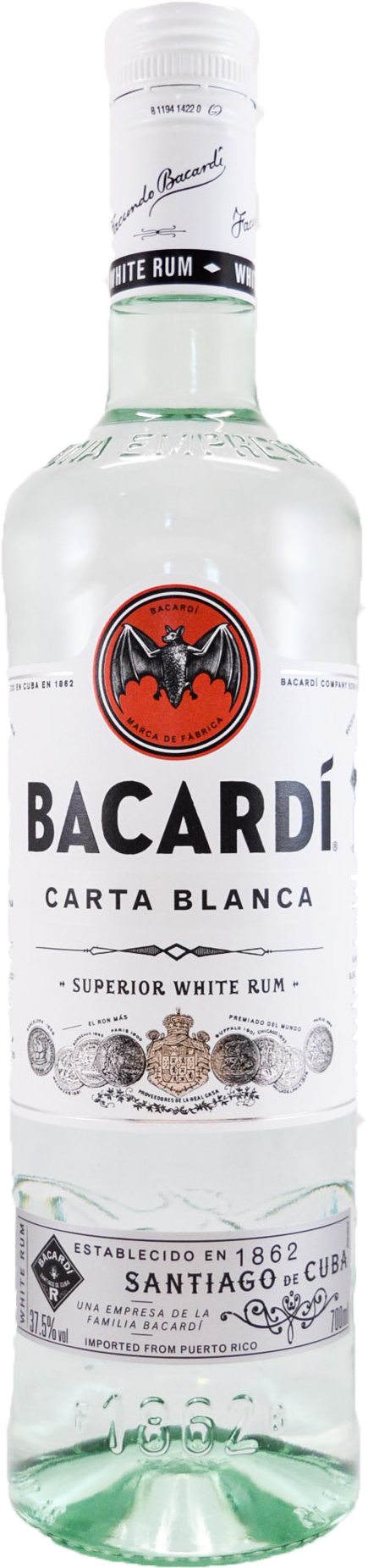 Carta Blanca - Bacardi Wit - In Kist (1662x2500), Png Download