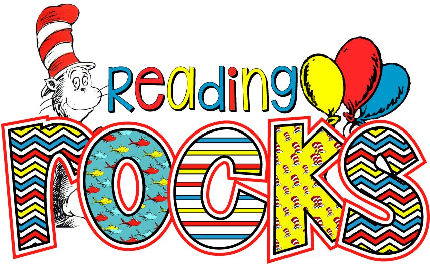 Reading Rocks Clipart - Dr Seuss Reading Clipart (856x533), Png Download