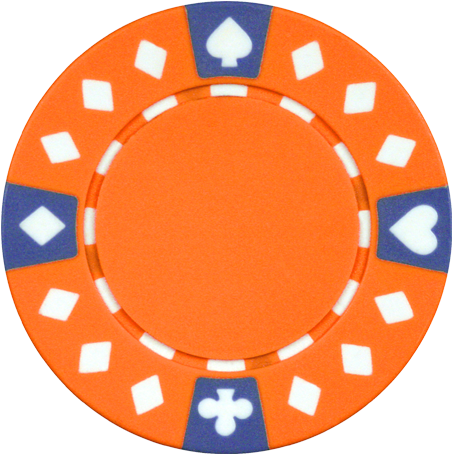 $1000 Orange Chip - Diamond Suited Poker Chip (470x466), Png Download