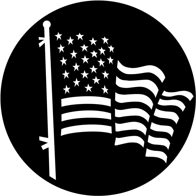 American Flag White - Apollo American Flag Steel Gobo (800x800), Png Download