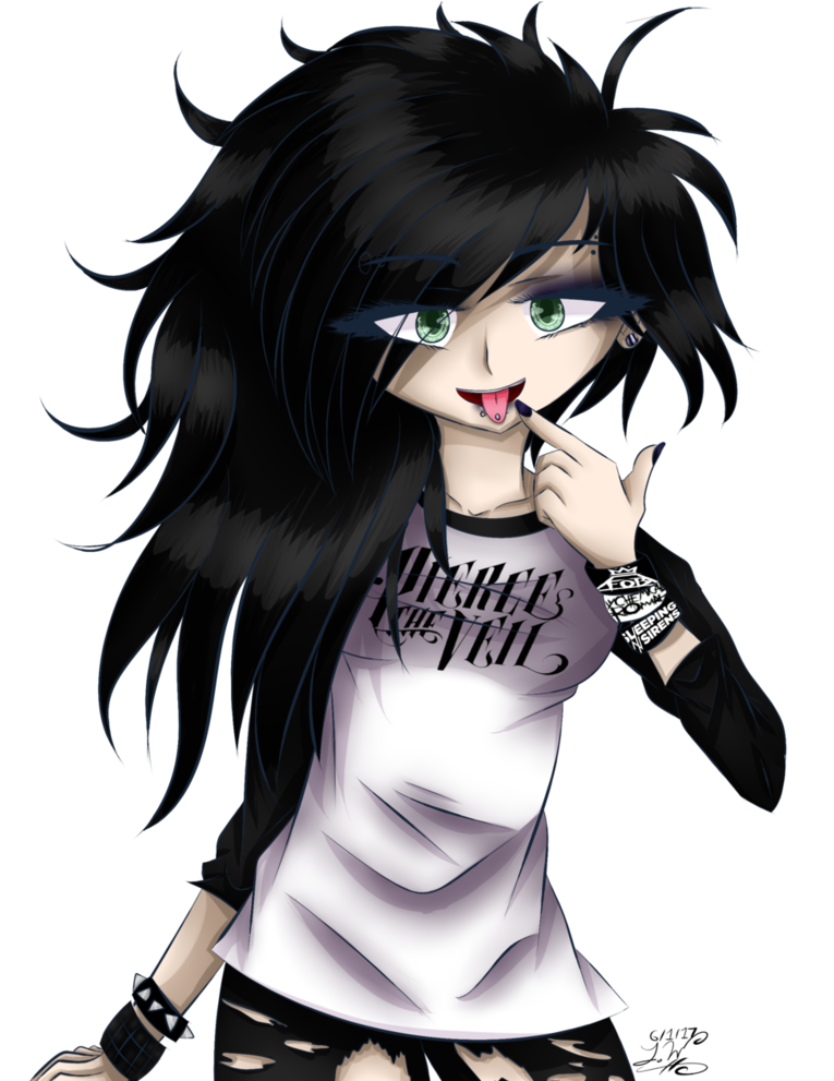 Freeuse Download Drawing Digitally Emo - Emo Girl Drawing Anime (806x990), Png Download
