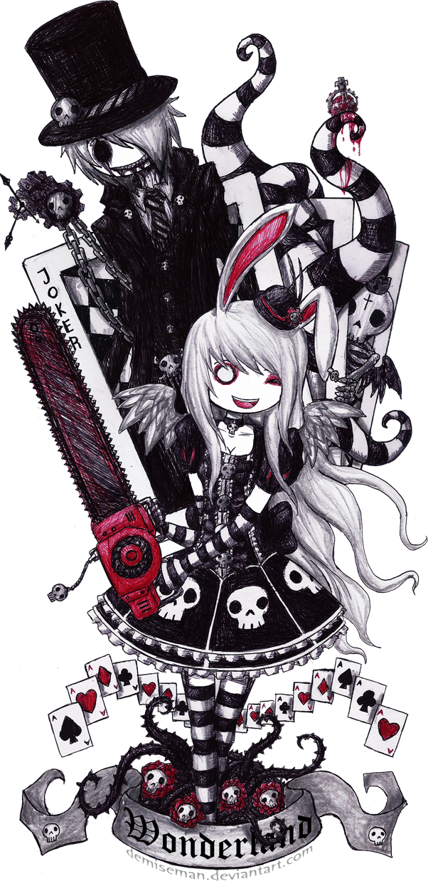 I Am Emo And Proud Of It Because I Like My Way Of Being - Alice In Wonderland Gothic Tattoo (602x1238), Png Download