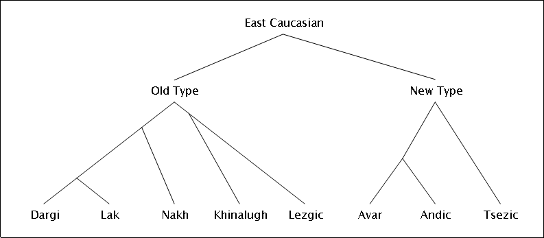 Northeast Caucasian Family Tree - Tsez Language Family Tree (793x347), Png Download