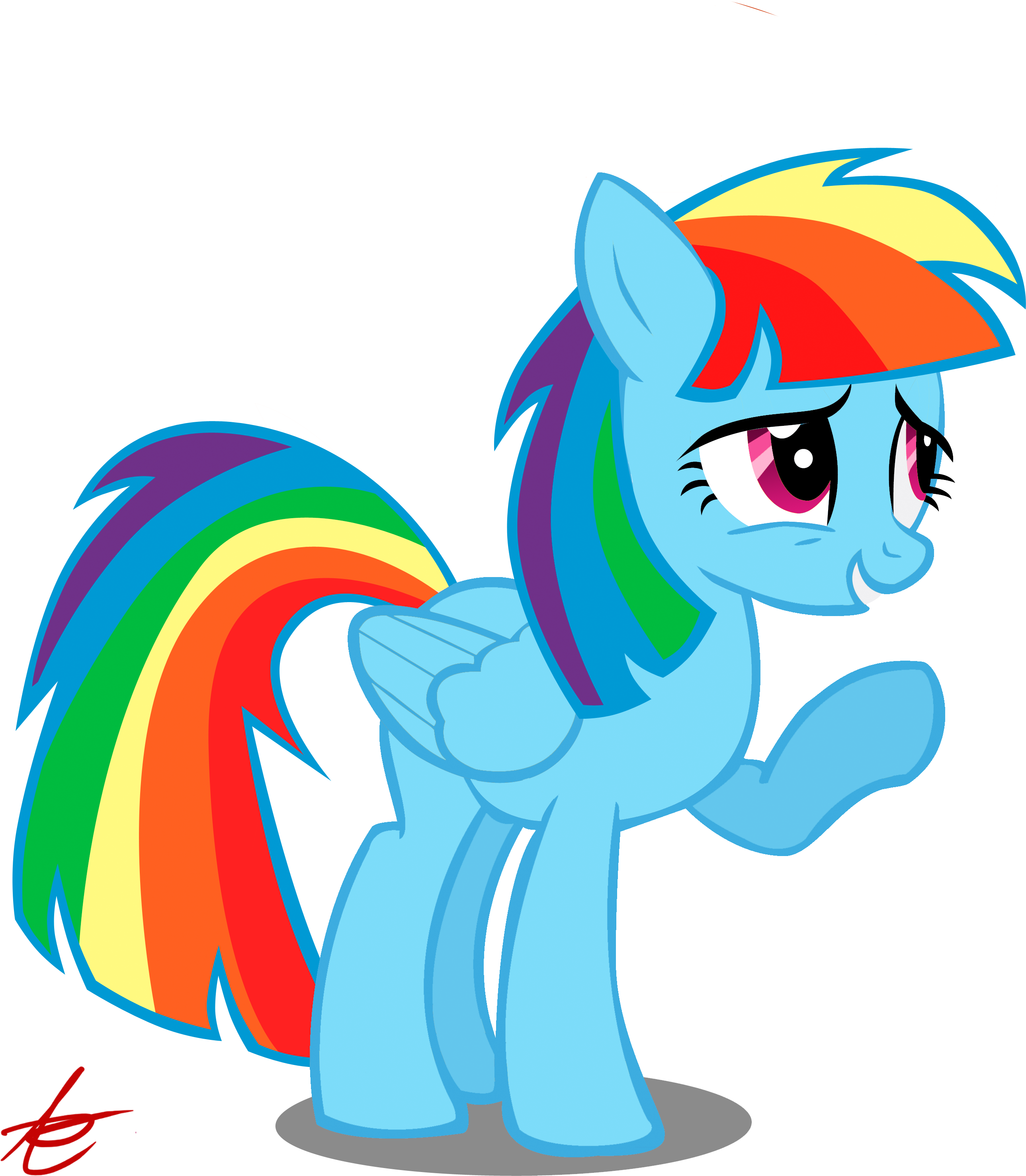 , Rainbow Dash Twilight Hair ) - Rainbow Dash Long Hair (2611x2972), Png Download