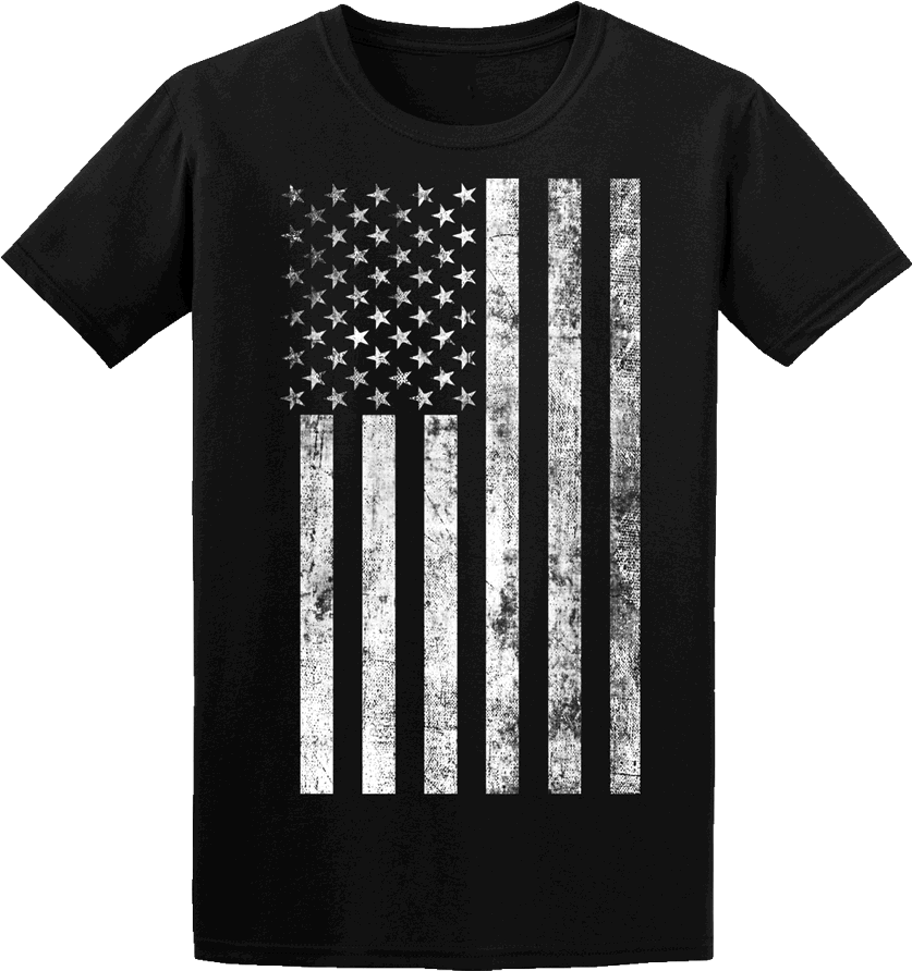 American Flag Monochrome - T-shirt (1020x940), Png Download