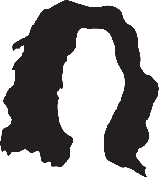 Black Hair Wig Clipart - Black Hair Clipart (540x598), Png Download