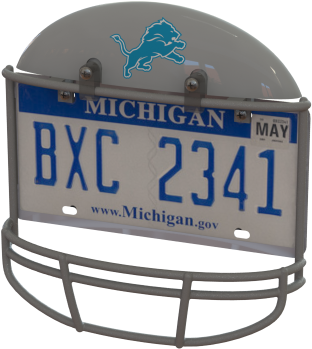 Detroit Lions Helmet Frame - 2009 Michigan Mi Handicapped License Plate Tag 3101f2 (664x718), Png Download
