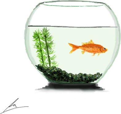 Svg Black And White Download A By Borockman On Deviantart - Goldfish In A Bowl Png (500x500), Png Download
