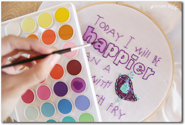 Watercolor Diy On Embroidery - Watercolor Embroidery (648x432), Png Download