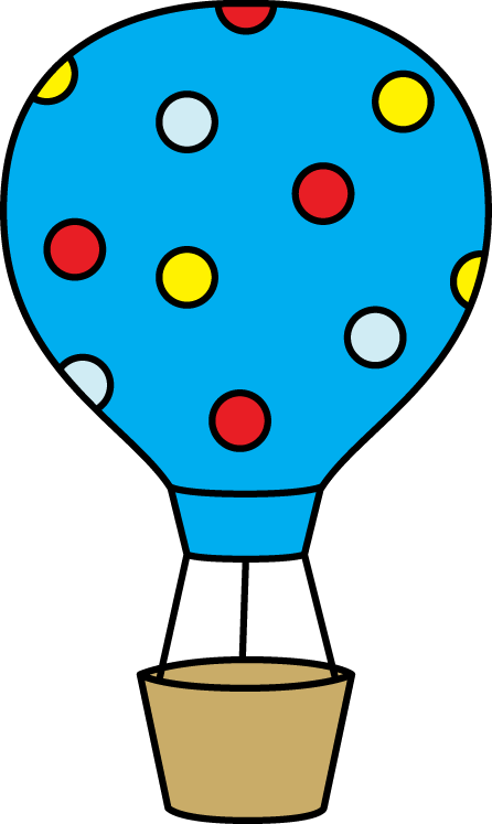 Colorful Polka Dot Hot Air Balloon - Hot Air Balloon Clipart (446x747), Png Download