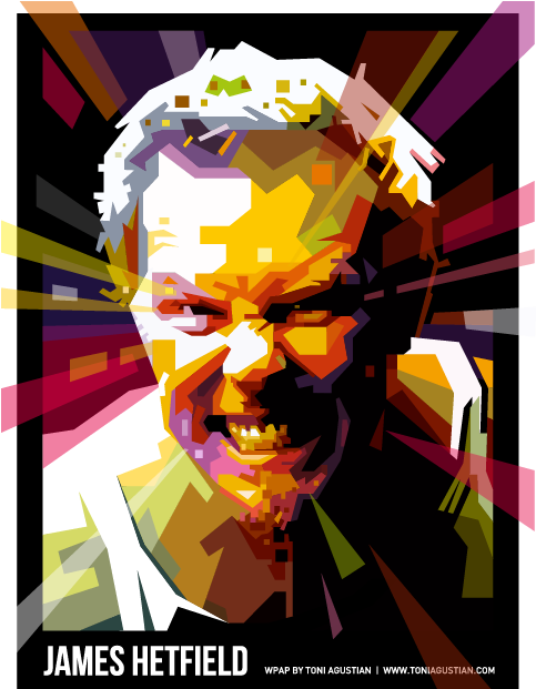 James Hetfield In Wpap Downloadable Vector Poster - James Hetfield Wpap (483x640), Png Download