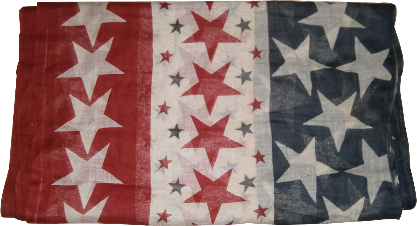 Vintage Muslin Patriotic Stars Bunting For 4th Of July - Patchwork (1406x1406), Png Download