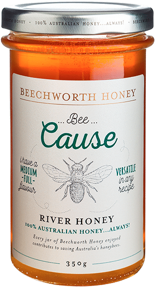 Bee Cause River Honey Jar Beechworth Honey Png 350g (600x600), Png Download