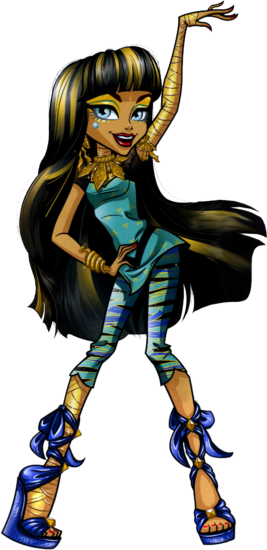 Cleo De Nile - Cleo De Nile Artwork Monster High (1028x1906), Png Download