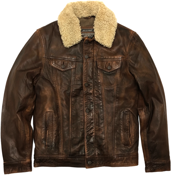 Leather Jacket Png Transparent Image - Leather Jacket (573x600), Png Download