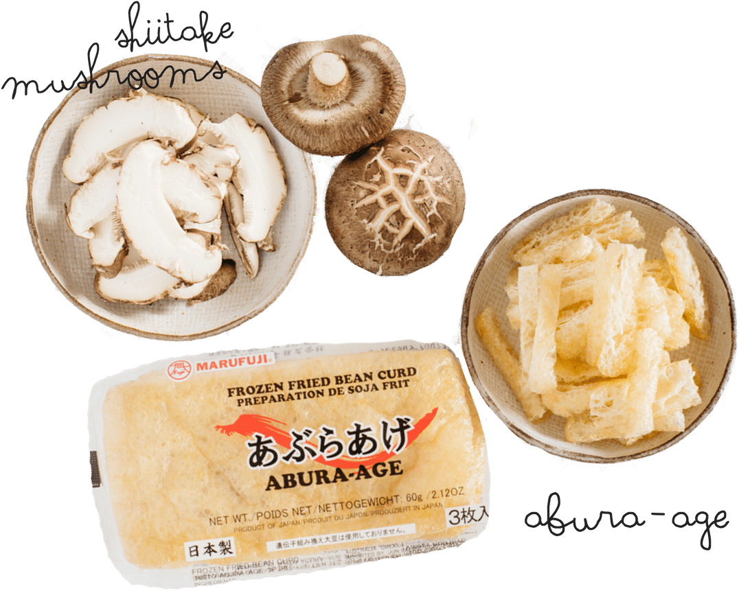 Miso Soup Ingredients Shiitake Mushrooms, And Aburaage (1200x900), Png Download