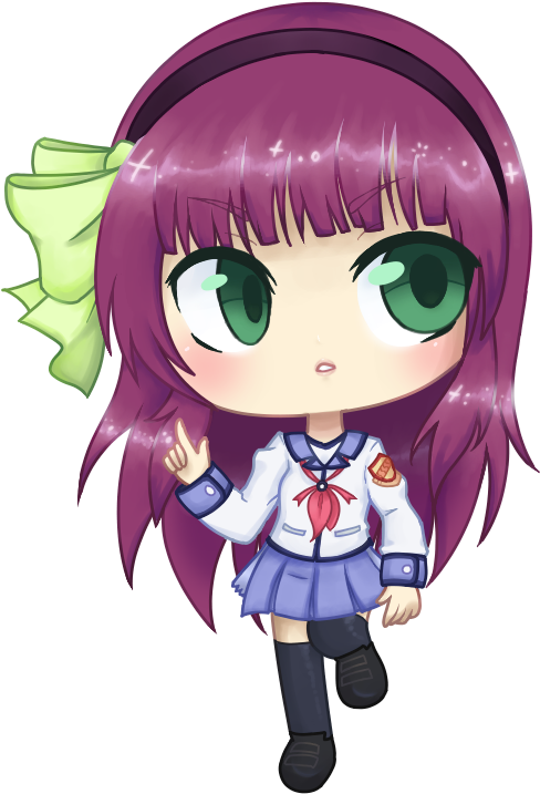 Download Svg Transparent Library Machine Clipart Cute - Anime Angel Beats Chibi (541x760), Png Download