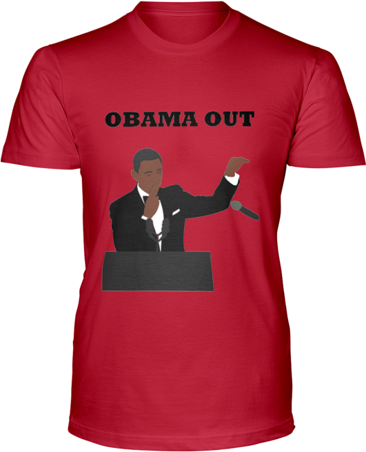 "obama Out" Mic Drop Ultra Cotton T-shirt - Genius At Work Sign (530x663), Png Download