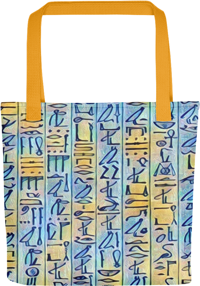 Egyptian Hieroglyphics Blue/gold Tote Bag - Egyptian Hieroglyphic Dictionary By Budge E A Wallis (1000x1000), Png Download