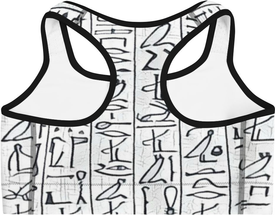 Chocolate Ancestor, Llc- Egyptian Hieroglyphics Sports - Bra (1000x1000), Png Download