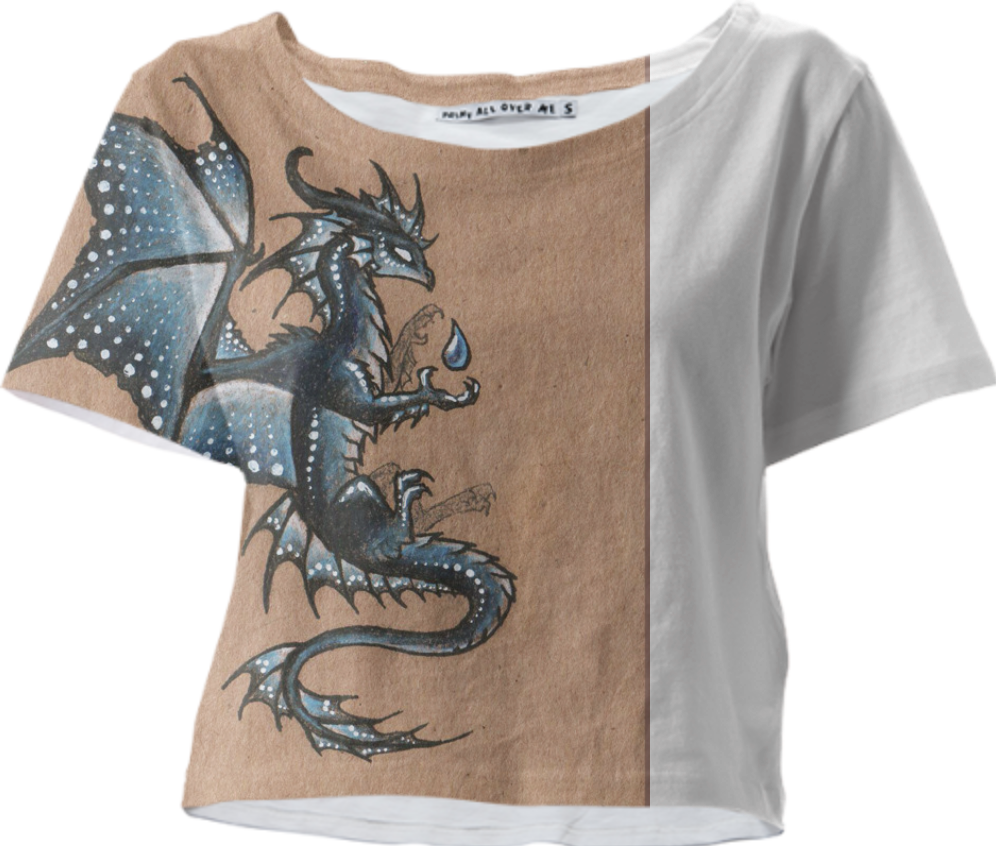 Shop Water Dragon Crop Tee By Deadburd - Dragon (996x846), Png Download