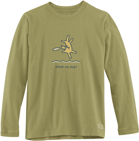 Boys' What's Up, Dog Long Sleeve Crusher Tee (570x570), Png Download