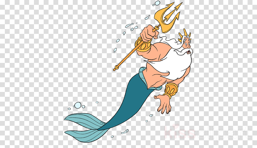 King Triton Png Little Merm Clipart Ariel Mermaid King - Clip Art (900x520), Png Download