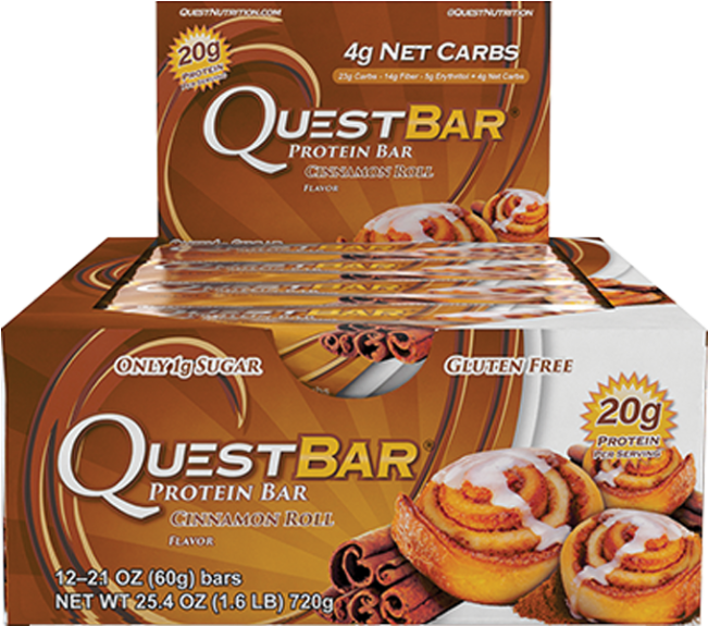 Quest Nutrition Protein Bar Cinnamon Roll Box 12 Box - Quest Bars (650x650), Png Download