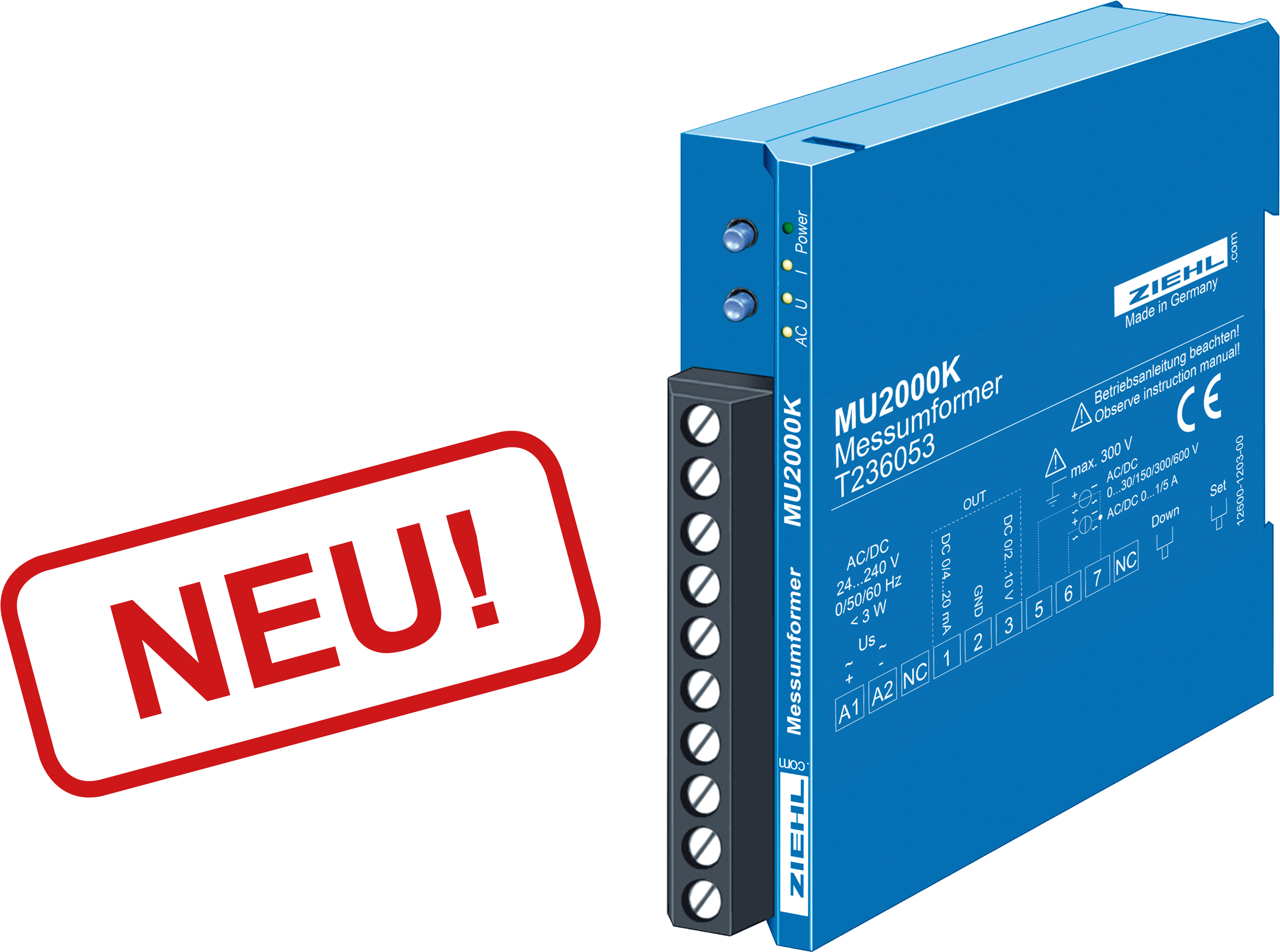 Universal Measuring Transducer Type Mu2000k - 3 Phase Sequence Changer (3840x2160), Png Download