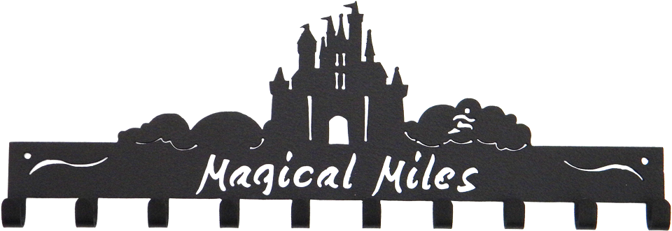 Disney Magical Miles Castle 10 Hook Black Medal Hanger - False Disney Castle Wall Vinyl Decal Castle Wall Vinyl (1000x400), Png Download