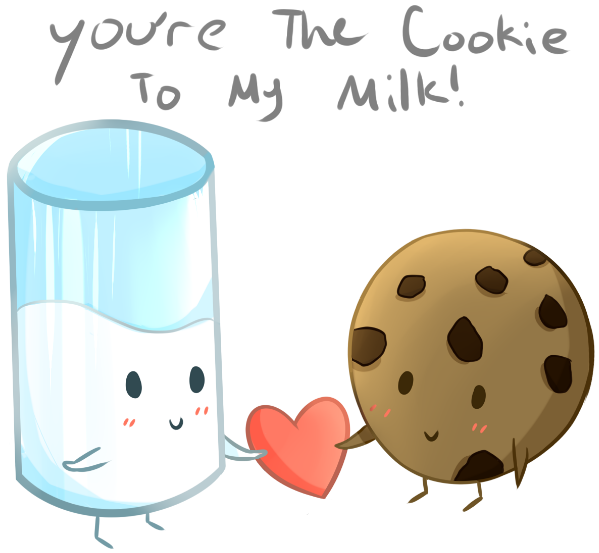 Sctext Text Cookie Milk Cute Love Drawing Ftestickers - You Are The Milk To My Cookie (613x583), Png Download