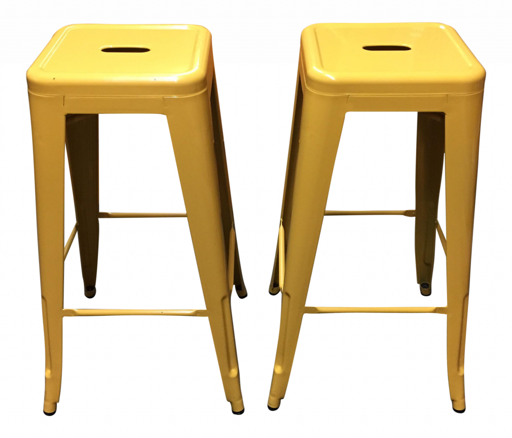 Yellow Bar Stool New Yellow Painted Metal Bar Stools - Bar Stool (1024x875), Png Download