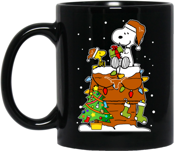 Texas Longhorns Mug Christmas Snoopy Woodstock Coffee - Oakland Raiders Shirts Snoopy Christmas T-shirts Hoodies (600x600), Png Download