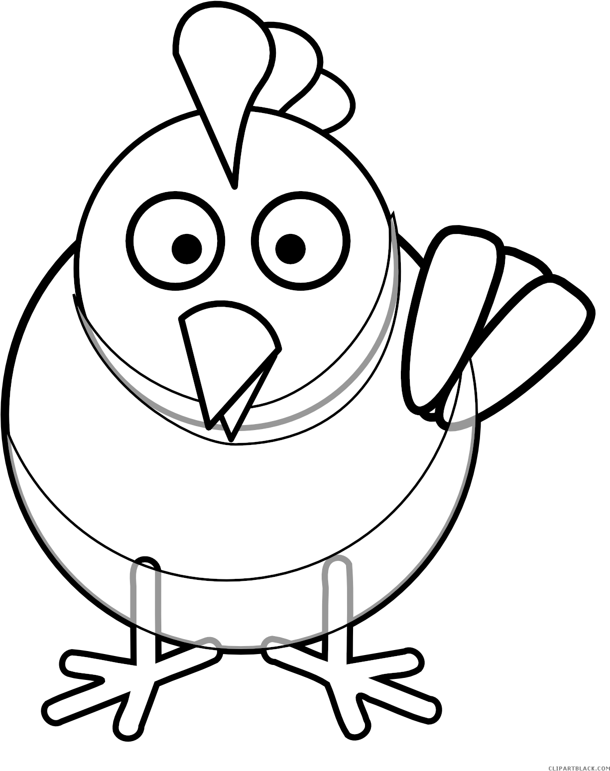Black And White Chicken Animal Free Black White Clipart - Clip Art (1225x1549), Png Download